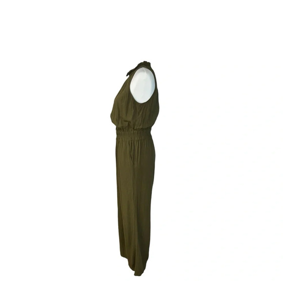 Chelsea28  Sleveless Olive Green Wide Leg Crop Jumpsuit - Picture 4 of 8
